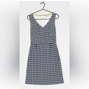 Boden Navy and White Geometric Dress - 10L